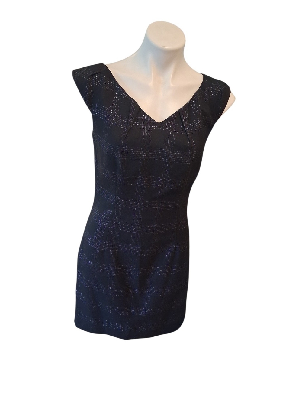 Mossimo Black Shimmer Plaid Sheath Dress